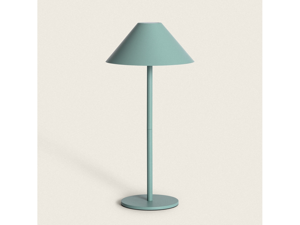 Candeeiro De Mesa Led Portátil Para Exterior Em Metal Com Bateria Usb Recarregável Kivuli Verde Celadon