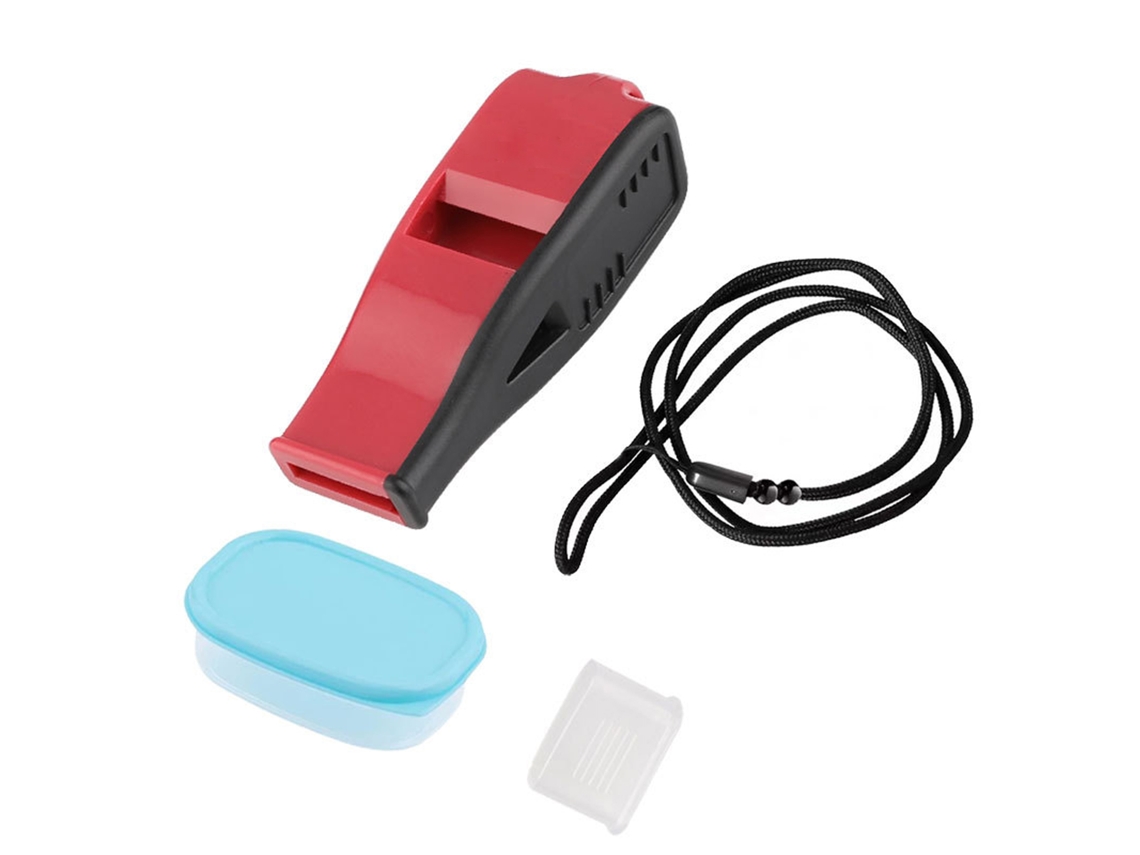 Silbato deportivo ligero y ajustable con sonido claro, rojo y negro S/MARCA