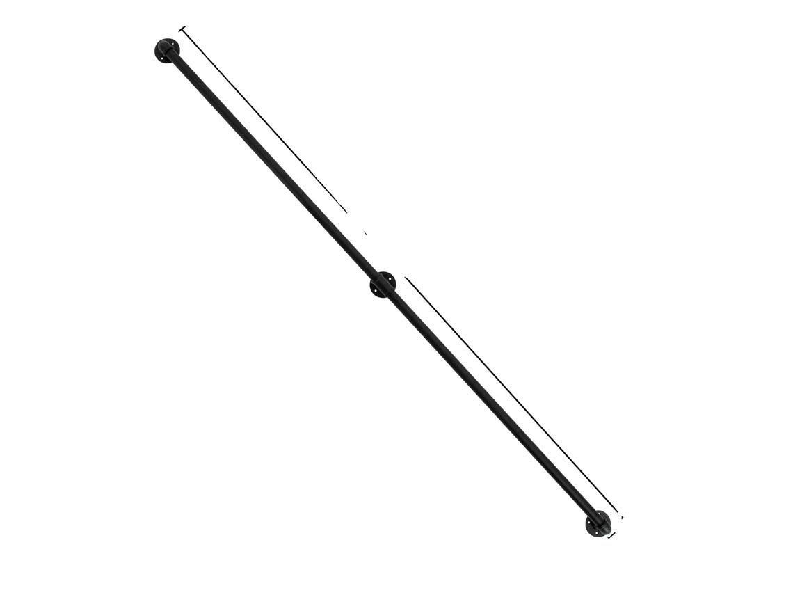 Corrimão De Escada, Ferro Galvanizado, Montado Na Parede, 213cm