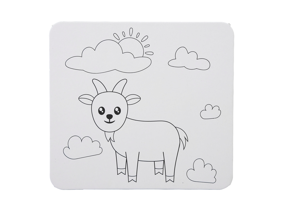 Tela Pré Desenhada Com Contorno De Animal Cabra Para Diy De Crianças Pintura Quadro Com Apoio Recessivo Leve