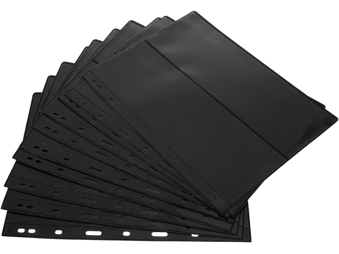 Didiseaon Álbum De Timbres Classeur Feuillets Mobiles Noir 10 Pages Double Face Deux Rangées Verticales