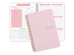 Cuaderno planificador semanal, A5, sin fecha, diario, calendario de tareas, objetivos semanales y registro de hábitos - Aquaforge