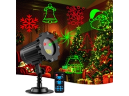 Projetor Luz Natal Led 10 Padrões Controle Vermelho Verde S/MARCA