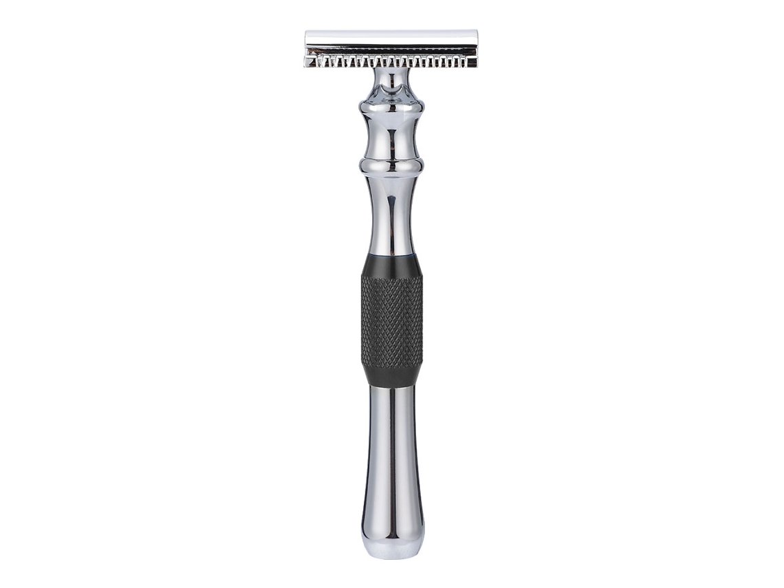 Afeitadora Clássica De Lâmina Dupla Para Homens Com Base, Afeitado Seguro E Estilo (preto)