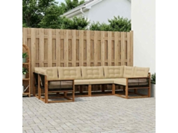Vidaxl Conjunto De Sofás Para Exterior 6 Pcs Natural E Bege