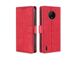 Capa De Couro Com Fecho Magnético E Sensação De Pele De Crocodilo Para Nokia C200