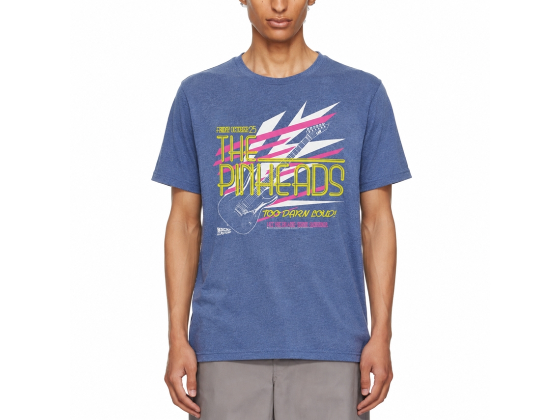 Rockinstone Back To The Future Movie Pinhead Heather Royal Adult T-shirt Size:s