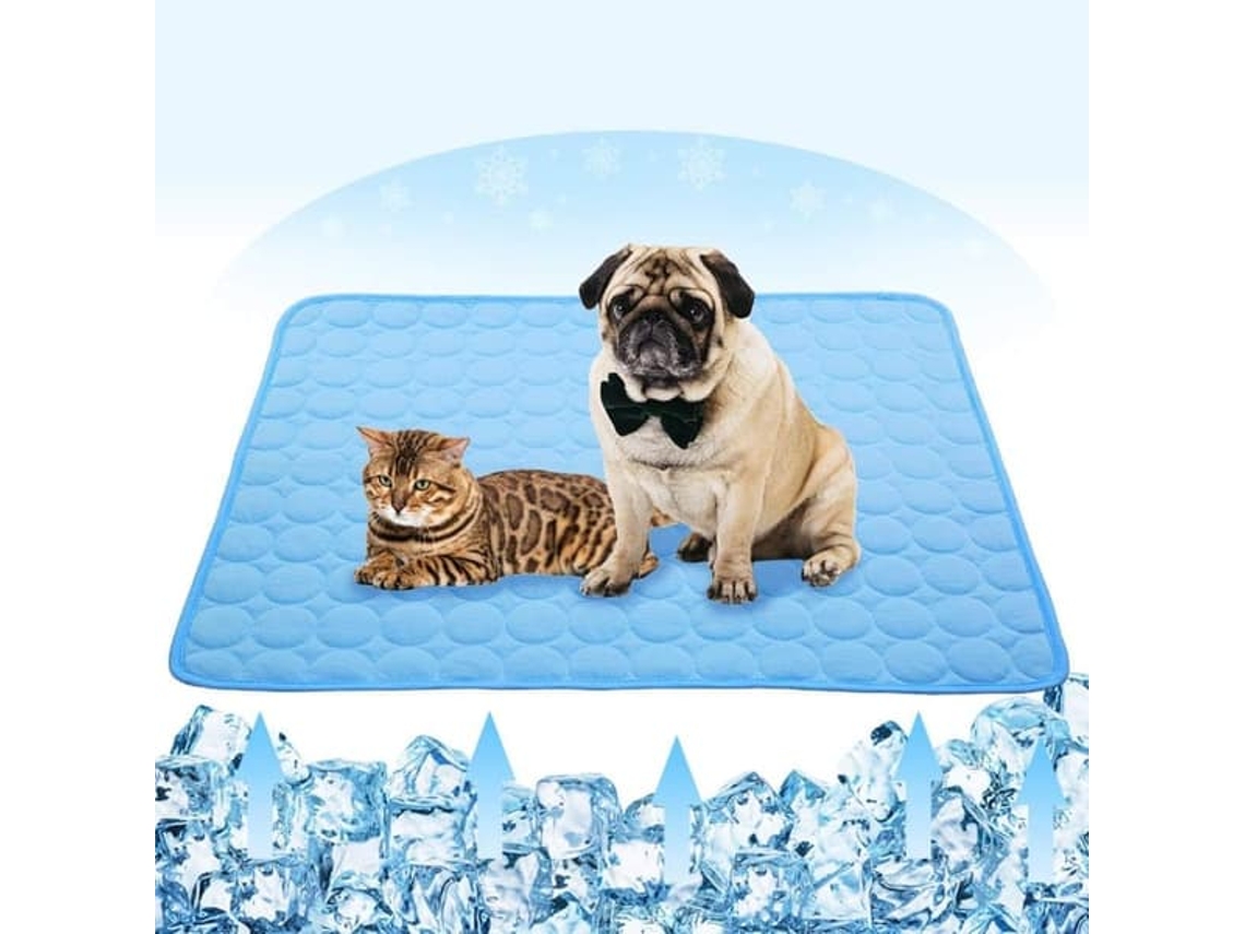 Tapete Refrescante, para Cães e Gatos, Lavável, Portátil, 70x56 Cm, Azul AQUAFORGE