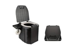 Vaso Sanitário Portátil Dobrável, Suporta 200 Kg, Design Ergonômico, Preto