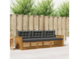 Vidaxl Conjunto De Sofás Para Exterior 3 Pcs Natural E Antracite