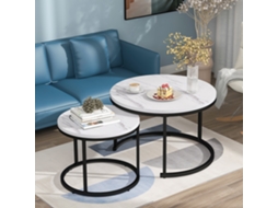 Conjunto Mesas Redondas Encaixáveis Sala Lateral 2 Peças