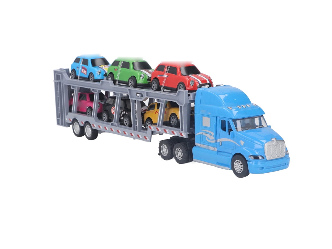 Mali brinquedo Caminhão Transportador 1/48 com 6 Carros Miniaturas para Meninos Colecionáveis