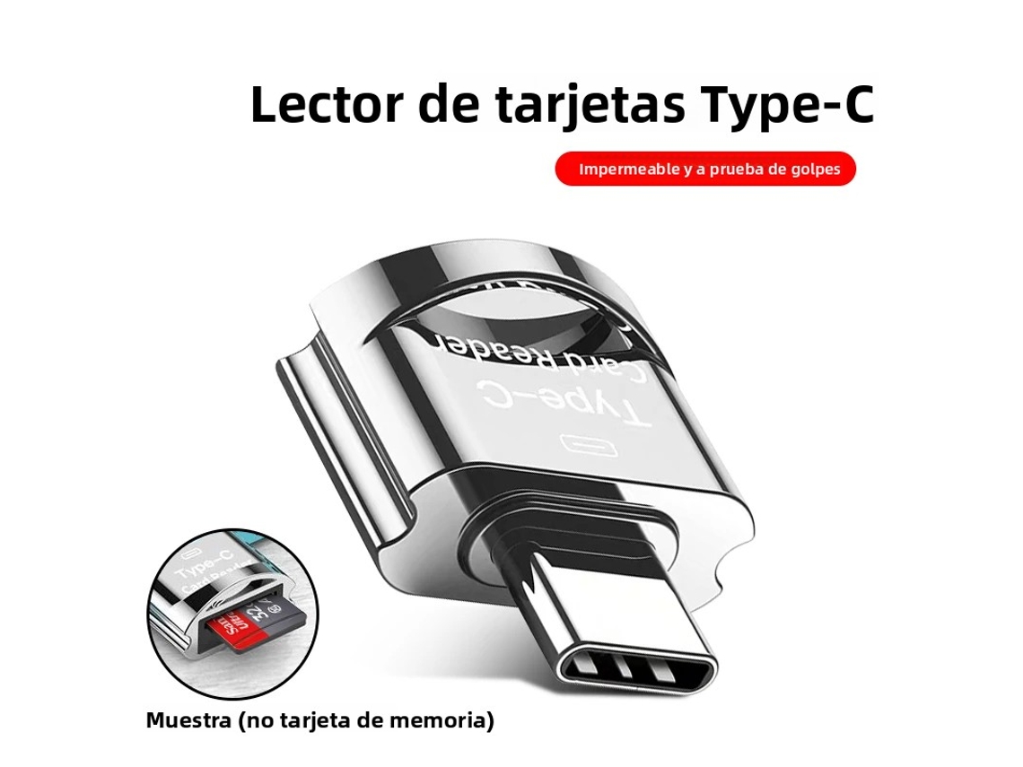 (prateado) Leitor De Cartão De Memória Otg Compacto E Requintado, Com Conversão De Type-c Para Micro Sd Tf