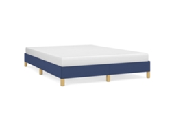Estrutura de Cama Sem Colchão 140x190 Cm Tecido Azul MAISON EXCLUSIVE