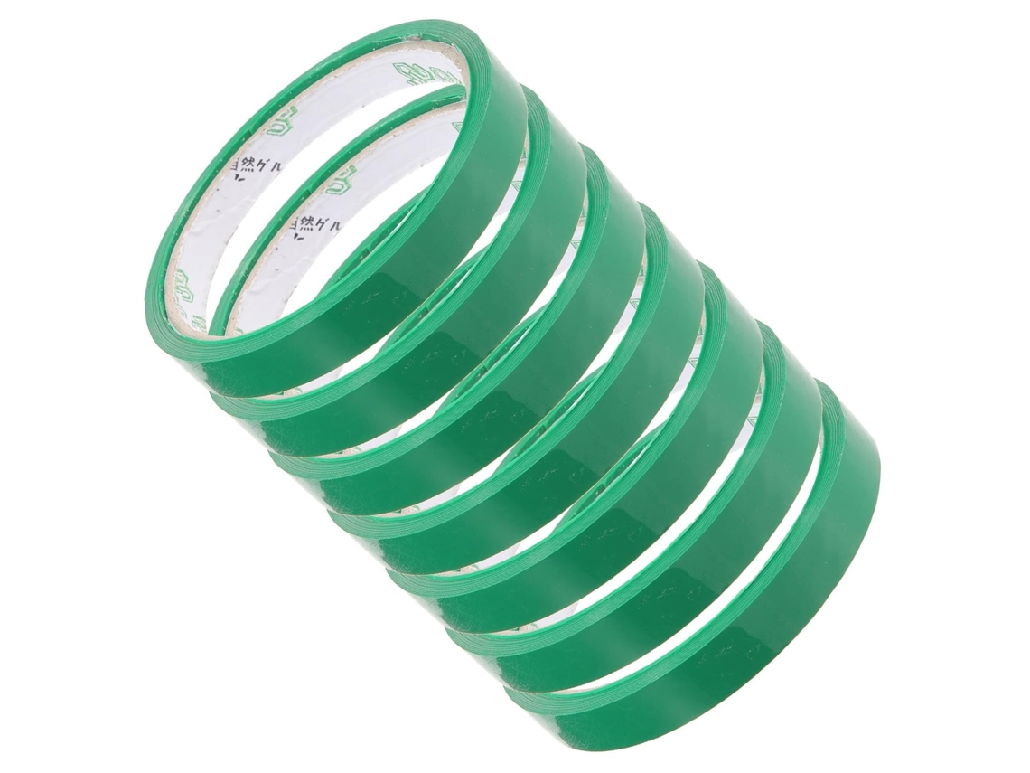 Fita adesiva para embalagens de frutas e verduras, amplamente utilizada em supermercados e frutarias, verde PE, ideal para amarrar.
