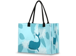 Bolsa grande Tropicallife com estampa Baleia e altura superior, para mulheres e homens, 42 x 17,33 cm, modelo S/MARCA