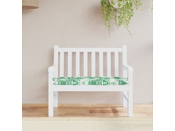 Vidaxl Almofadão Banco Jardim 110x50x7 Cm Tecido Oxford Padrão Folhas