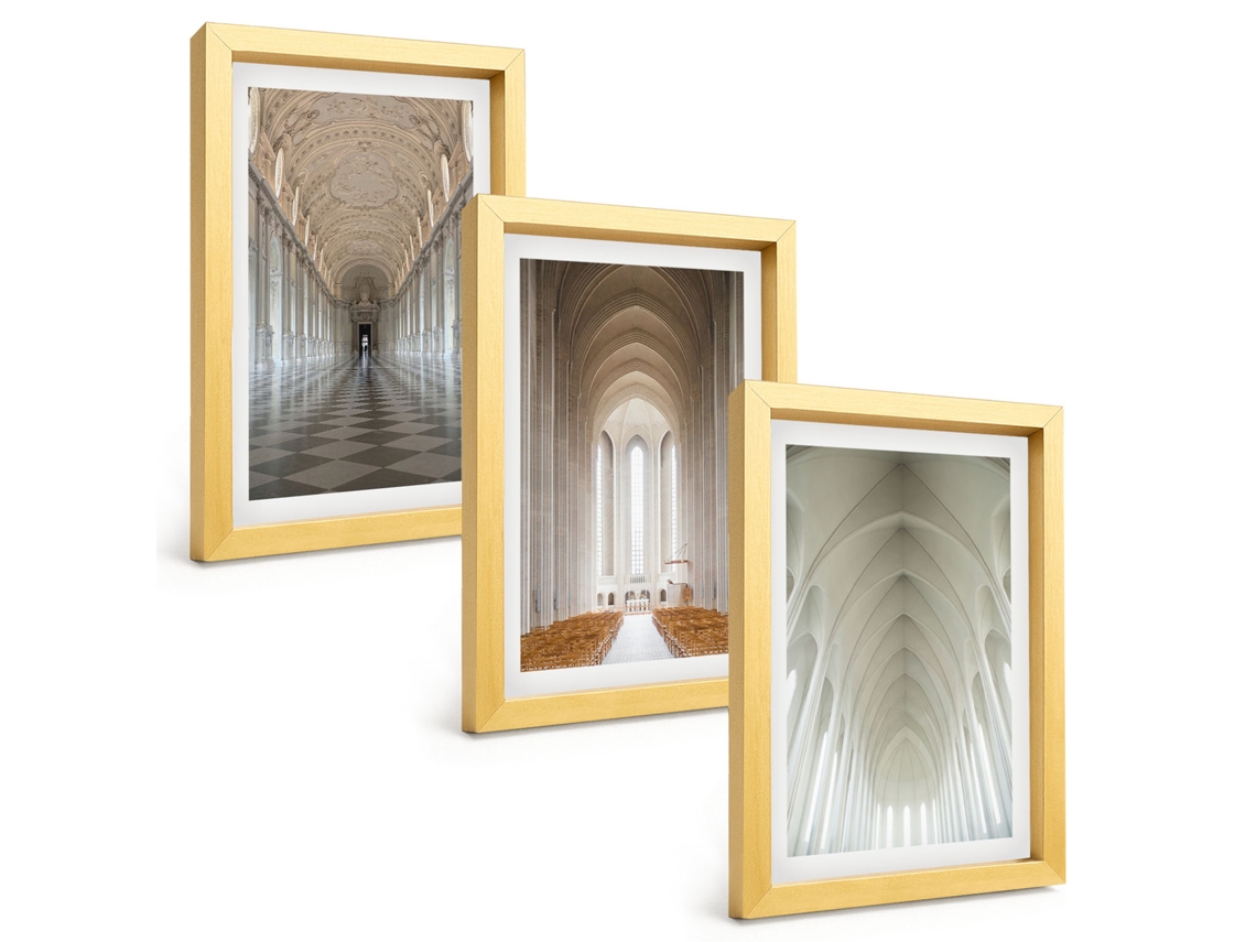 Composição De Quadros Interiores De Edifícios Históricos Espelharte (3 Peças 20x30 Cm)