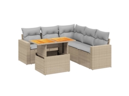 Garden Sofa Set, Garden Sofa Sets Vidaxl Bege Rattan / Vime (n/a)