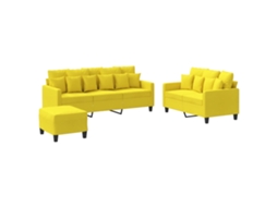 Sofa Set, Sofa Sets Vidaxl Amarelo Tecido (n/a)