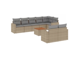 Garden Sofa Set, Garden Sofa Sets Vidaxl Bege Rattan / Vime (n/a)