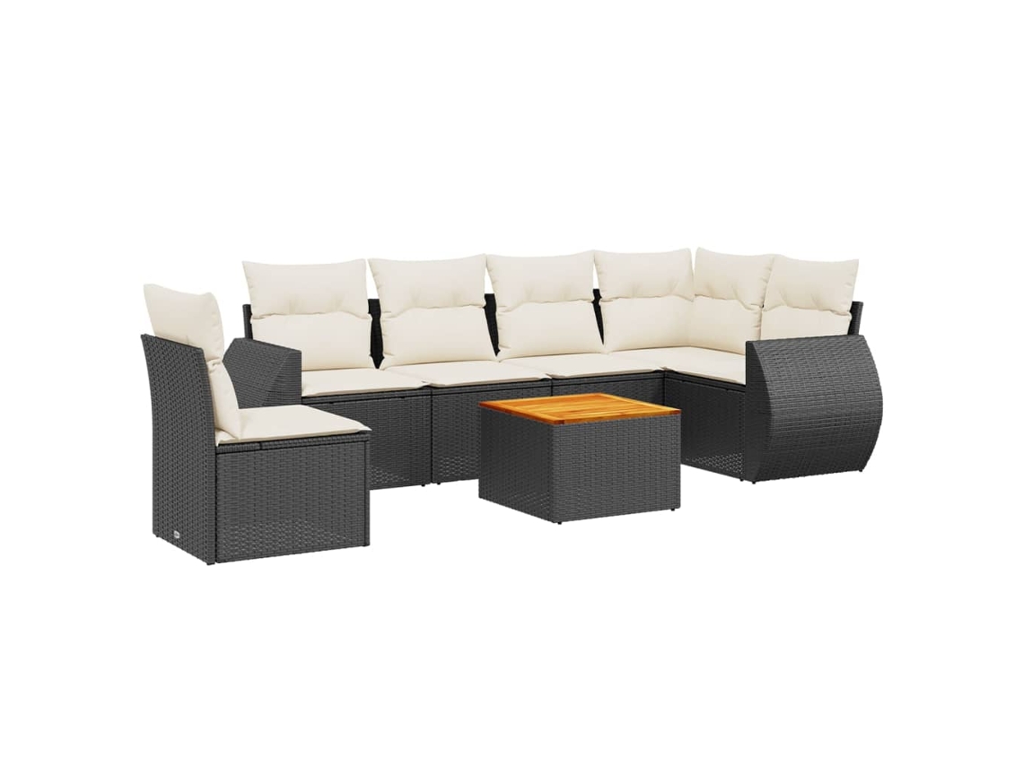 Garden Sofa Set, Garden Sofa Sets Vidaxl Preto Rattan / Vime (n/a)
