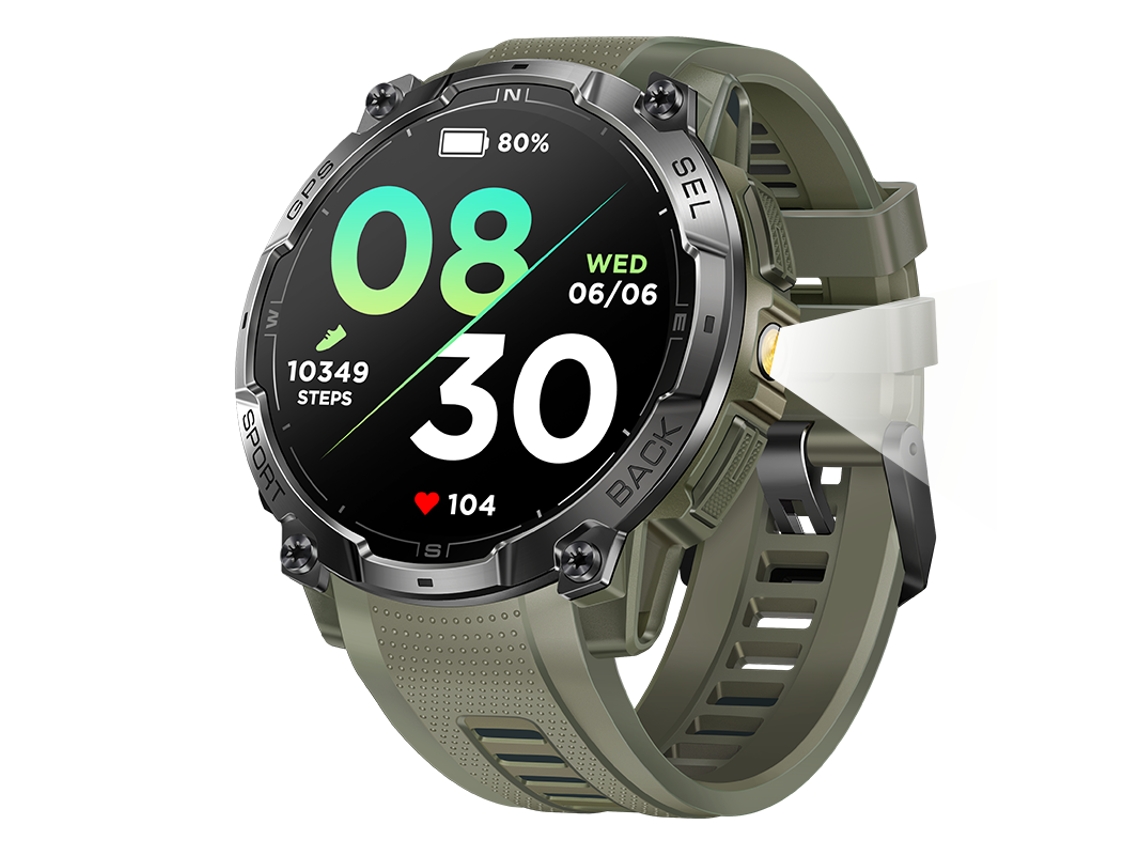 Smartwatch K76a Amoled Gps 3atm Natação Bússola Atividades Ao Ar Livre Verde
