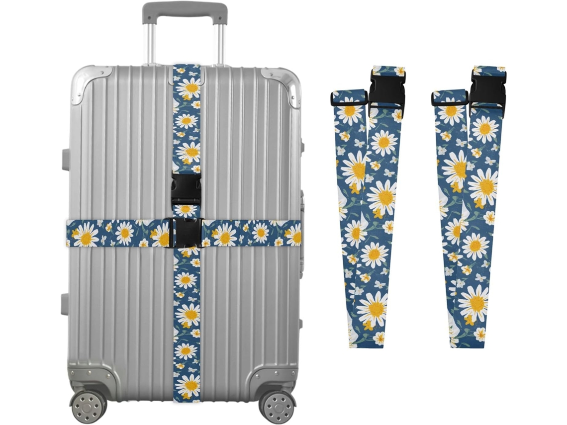 Conjunto De 2 Cintas Bagagem Personalizadas Anchors Daisy Com Fivelas Para Mulheres