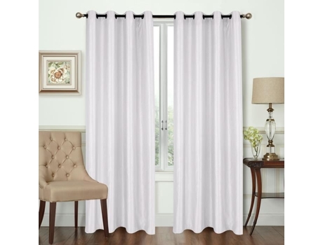 HOMETREND Par de Cortinas Escurecedoras de Quarto Zebra 140 X 260 Cm Branca