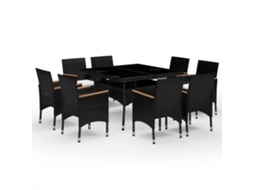 Dining Set, Dining Sets Vidaxl Preto Rattan / Vime (n/a)