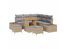 Maison Exclusive - Conjunto De Sofá De Jardim 8 Pcs Bege Rattan Sintético