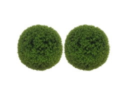 2 Bolas Buxo Artificial 40cm Decoração Interna/externa, Verde Escuro