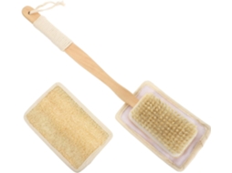 Escova De Banho Healvian Com Cabo Longo E Bucha Vegetal Natural Para Esfoliação Corporal, Protege A Pele E É Fácil De