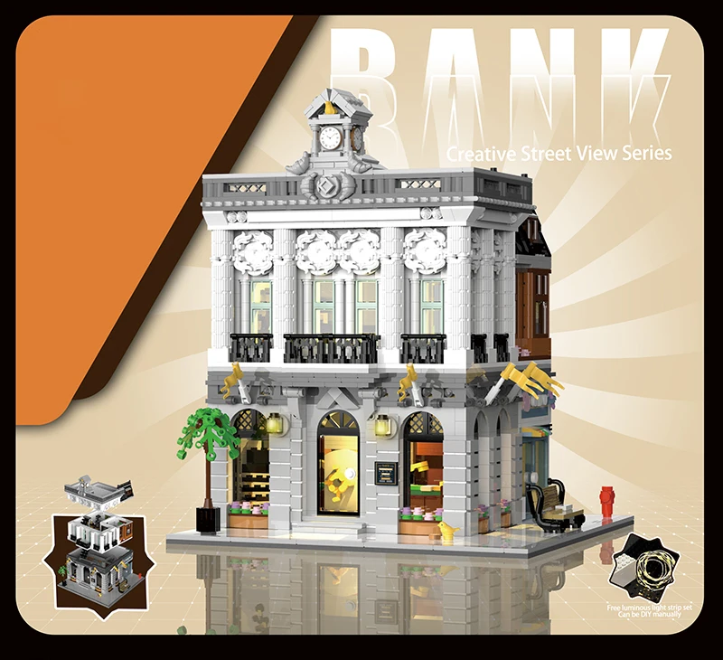 (2080 Peças) Conjunto De Arquitetura Urbana Com Cafeteria - Modelo Em Miniatura Moc De Rua Em Blocos