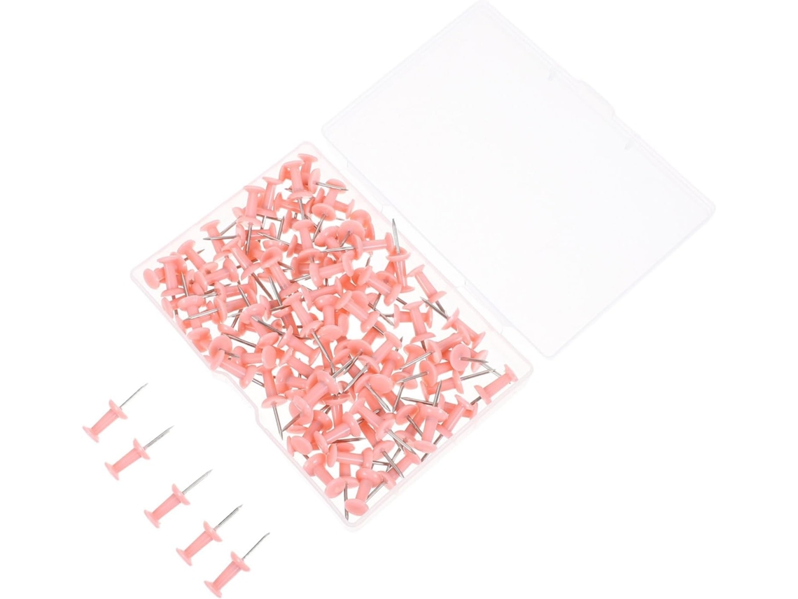 Tachinhas de Cortiça Tehaux 100-rosa, Tachinhas Decorativas de Plástico e Ferro, para Murais, Têxteis, Salas de Aula e
