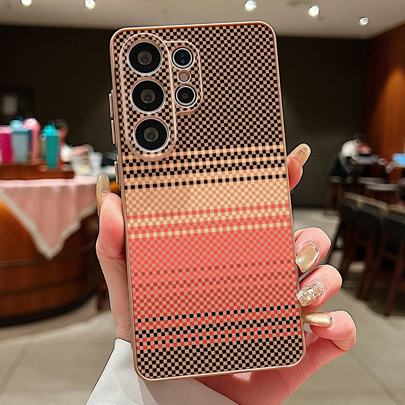 Capa Magnética Para Celular Galaxy A37 Com Textura De Fibra De Carbono (dourada)