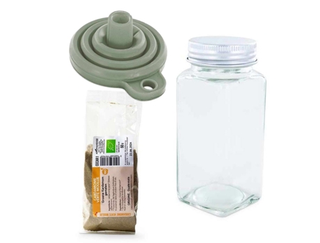 Frasco de Especiarias em Pó + Funil + Cardamomo Verde Moído 50 gAromandise
