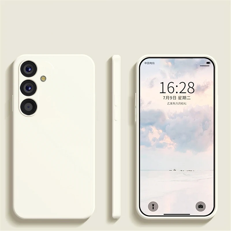 Capa De Silicone Líquido Para Câmera Samsung (galaxy S25 Branca)