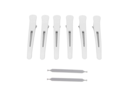 6pcs Pranchas De Cabelo Profissionais Anti-derrubamento Com Banda De Silicone Para Corte E Estilo De Cabelo (branco)