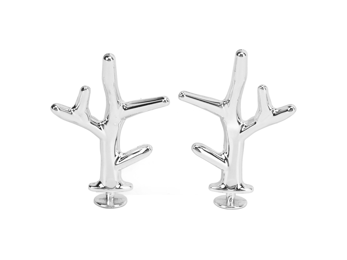 Acessório de Sapatos Chifre de Renho Prata Natal 2pcs