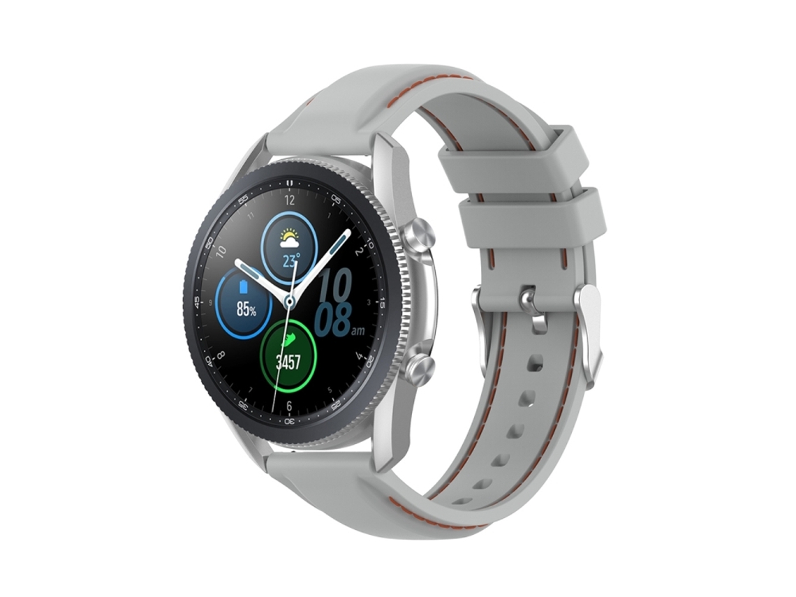 Bracelete Para Samsung Galaxy Watch 3 (41mm) / Active2 / Active / Gear Sport - Silicone (20mm) - Cinza Claro
