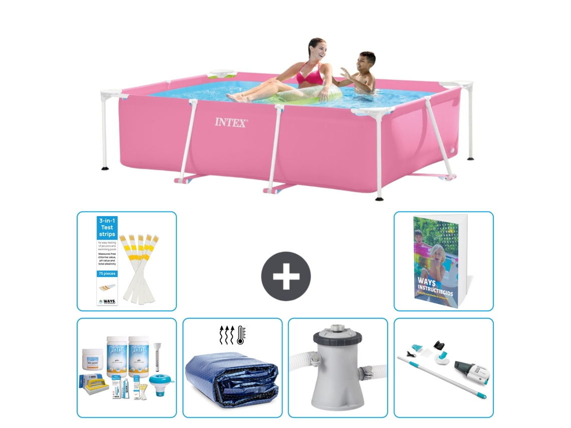 Piscina com Estrutura Retangular 220x150x60 Cm 5 peças S165 INTEX
