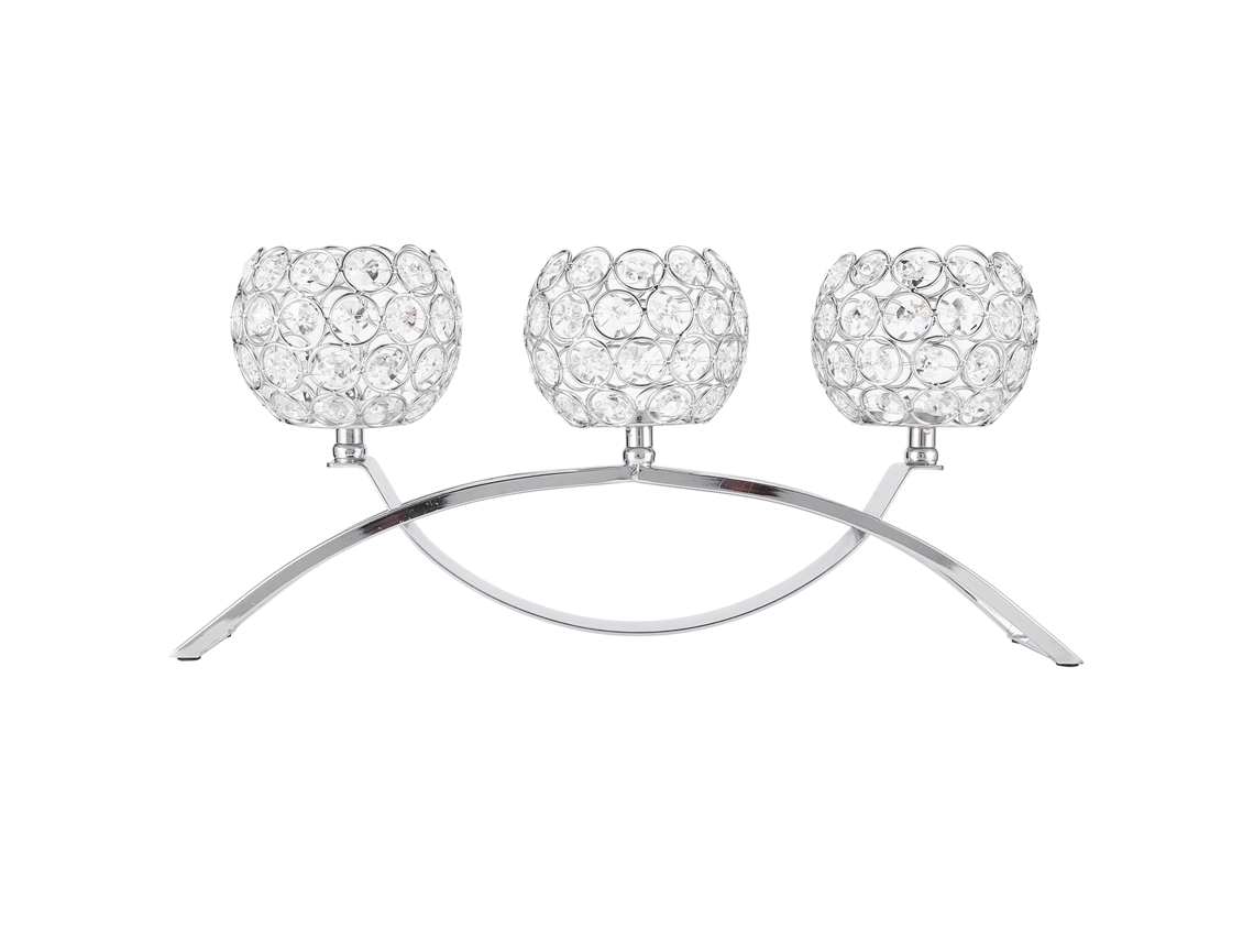 Candelabro LAXISCREED 3 Braços Cristal Prata
