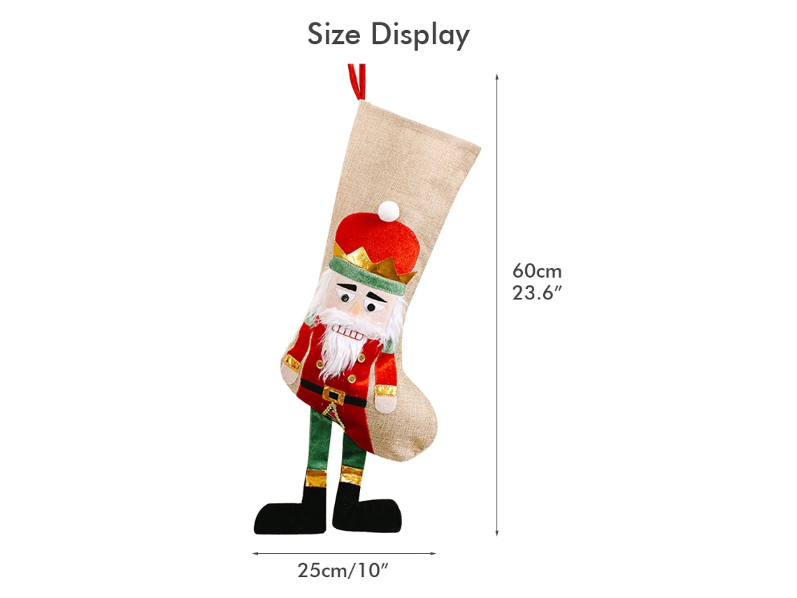 Meia De Natal (design De Quebra-nozes, Conjunto Com 2 Peças) Eoocoo