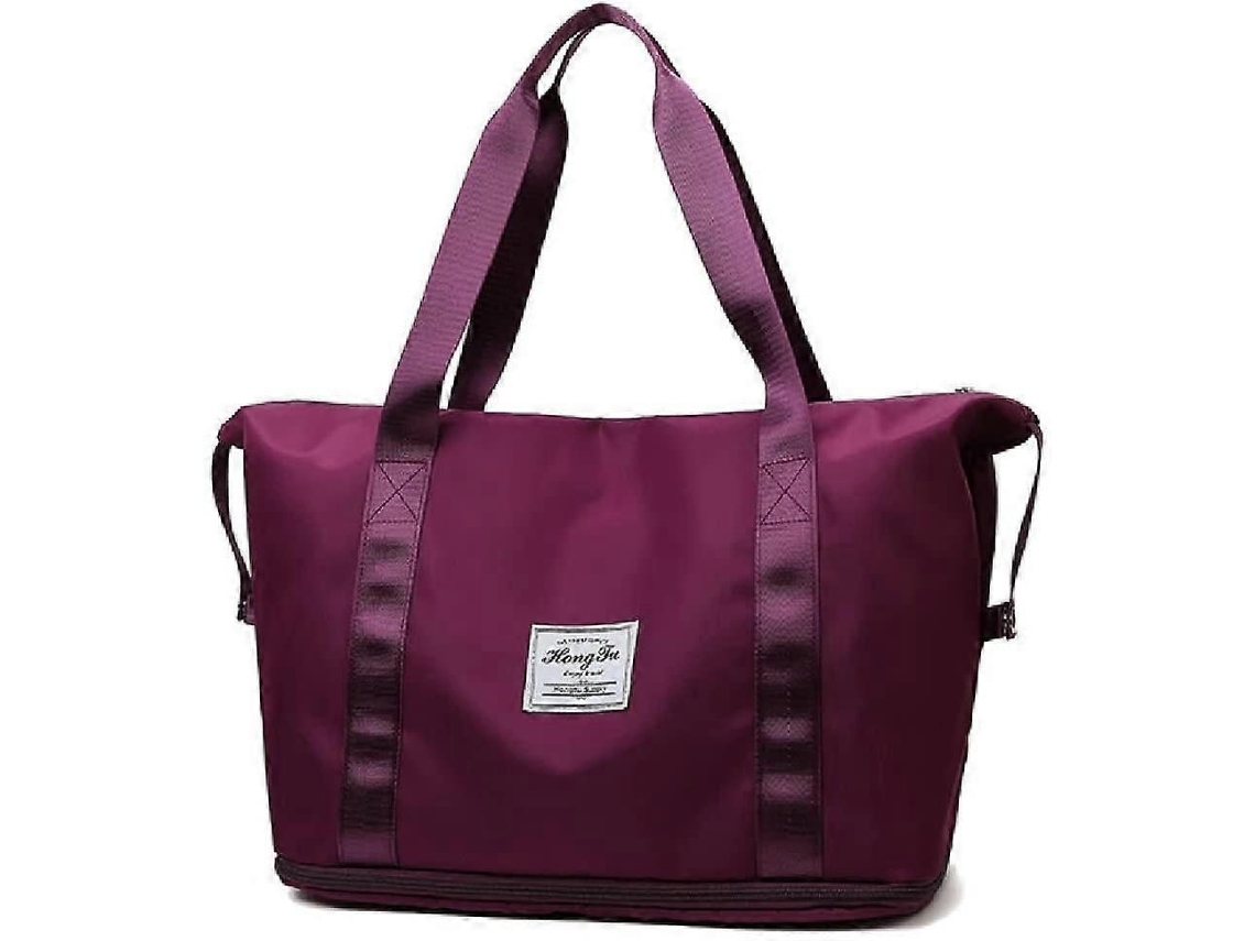 Mala De Viagem Dobrável, Portátil, De Grande Capacidade, Em Tecido Oxford Impermeável, Leve, Ideal Para Compras, Academia E Esportes (roxo Escuro).