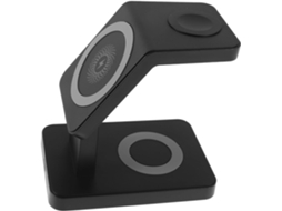 Estação De Carregamento Sem Fio Compacta E Elegante Para Celular, Relógio E Fones De Ouvido, Ideal Para Casa E Escritório.