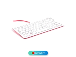 Teclado Oficial RASPBERRY Branco/Vermelho -Português