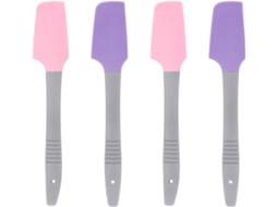 Conjunto de 4 espátulas de silicone para depilação profissional e aplicação de cera.