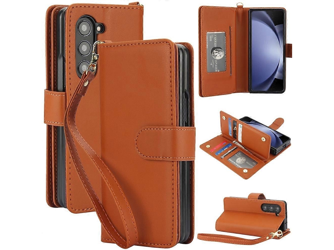 Capa De Couro Para Celular Com Rfid E Carteira Para Vários Cartões