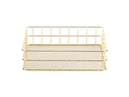 Cesta de Armazenamento de Ferro Dourado Organizador Multifuncional para Mesa RNEMITERY